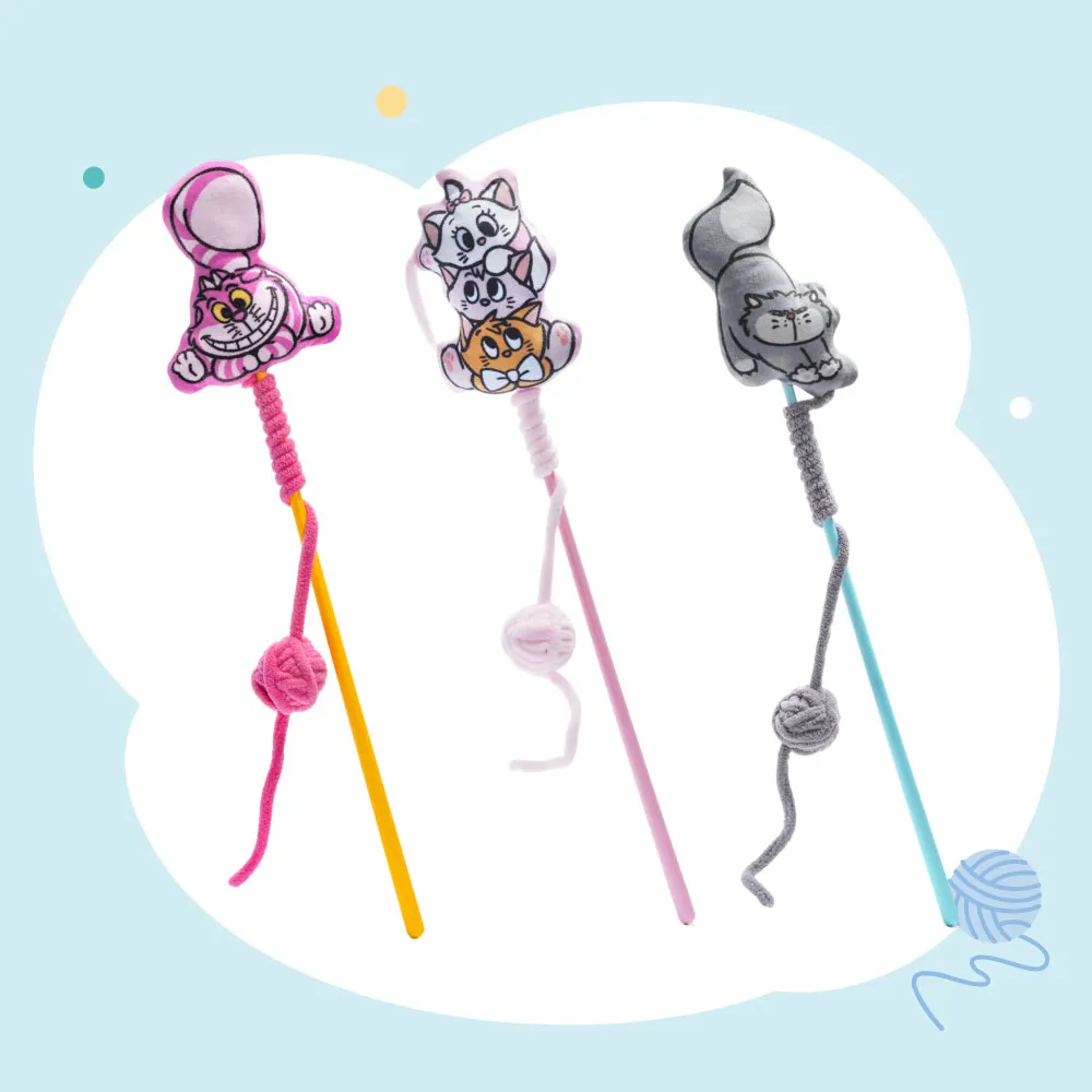 【Disney 迪士尼】貓貓狗狗系列逗貓棒(3款) 玩具 魯斯佛 妙妙貓 瑪麗貓 貓咪玩具