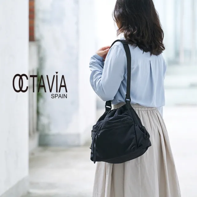 【OCTAVIA 8】雙11 OCTAVIA 8 -  超輕量束口肩背包 - 羽毛黑