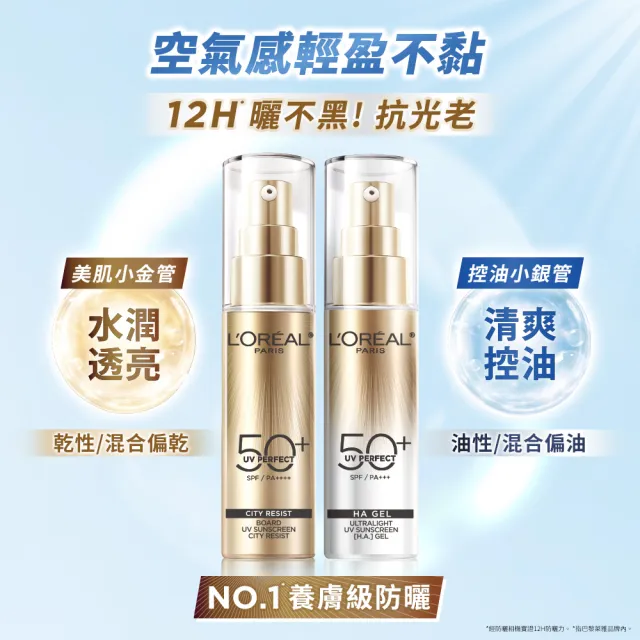 【L’OREAL Paris 巴黎萊雅】多效防護輕裸美肌乳30ml 2入組_美肌小金管/控油小銀管(防曬/妝前乳)