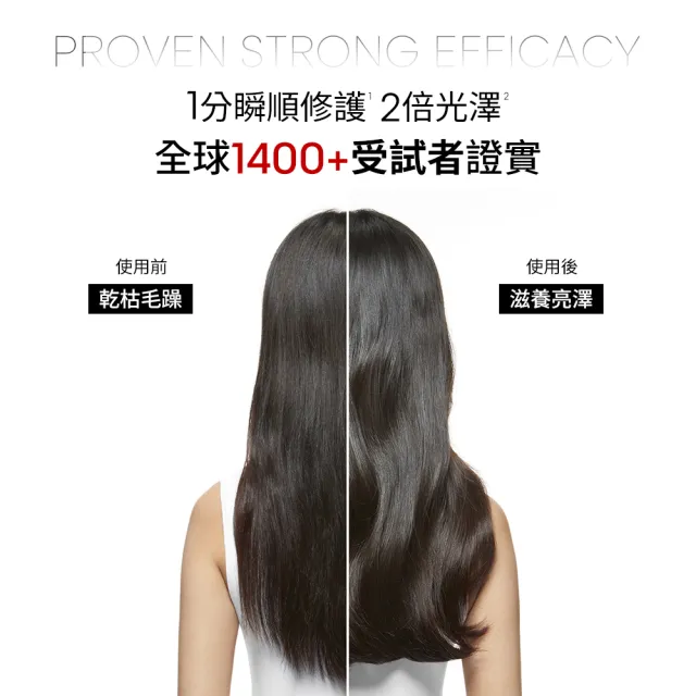 【L’OREAL 巴黎萊雅PRO】絲漾博吸金喚彩抗毛躁神器1+1(瞬順髮膜+抗躁小金安瓶)