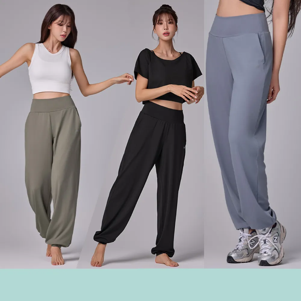 【STL】現貨  韓國瑜伽 Belly 350 Loosefit 涼感 塑腰 女 運動機能長褲 寬鬆 慢跑 束口褲(多色)