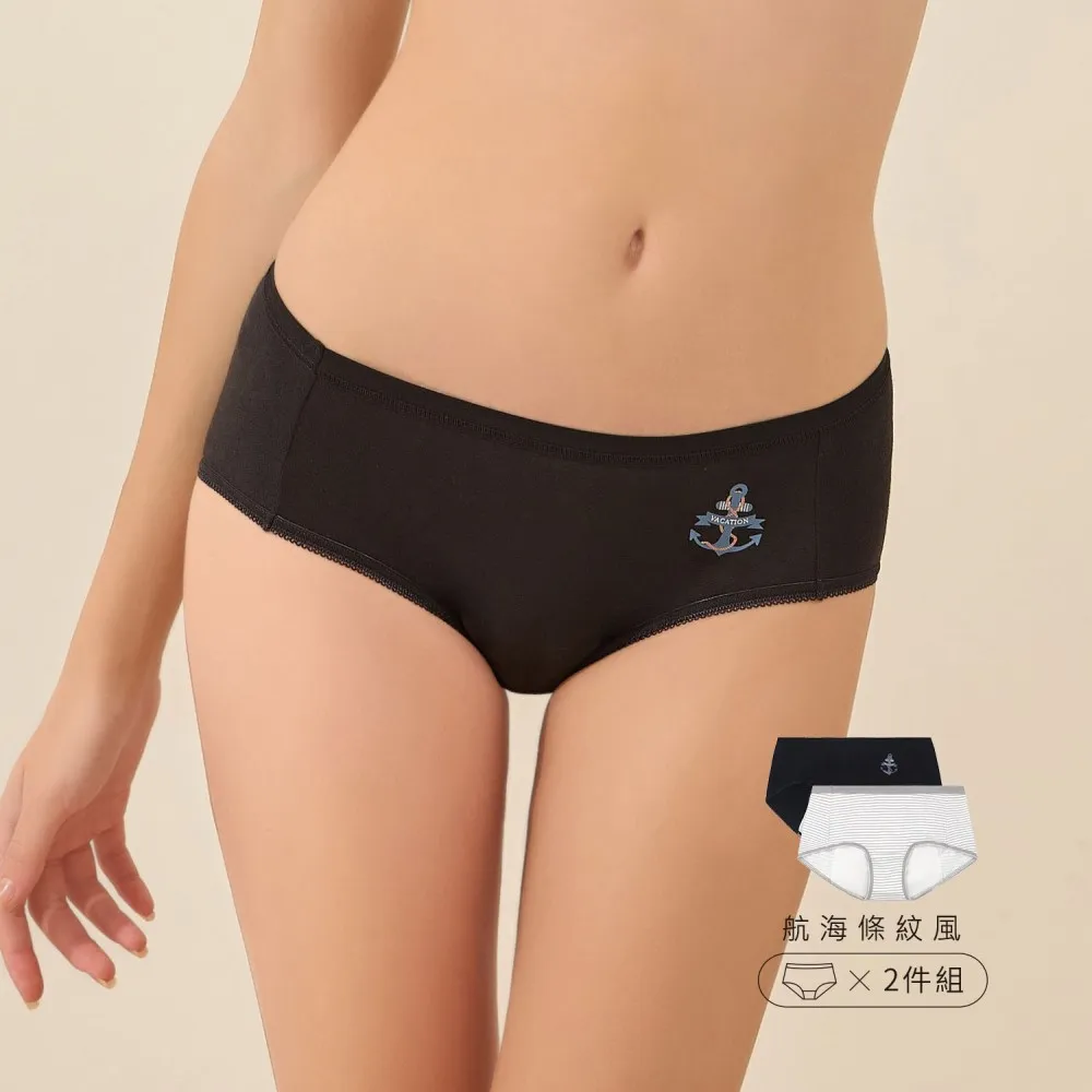 【EASY SHOP】iMEWE-2件組-海洋系列防漏生理褲(航海條紋-奧黛莉集團)