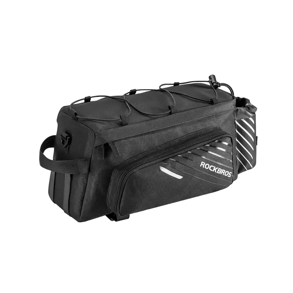 【ROCKBROS】洛克兄弟 自行車貨架包 9L-13L(馬鞍包/置物/收納包/單車/環島/自助旅行/RB-A9-BK)