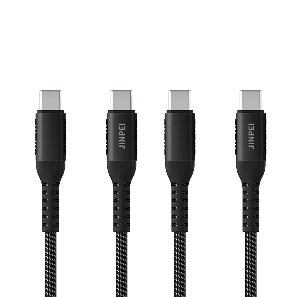 【JINPEI 錦沛】2組入 1.8米 Type-C to Type-C 100W PD快速充電線 編織線 黑色 JCC-021B(黑色)