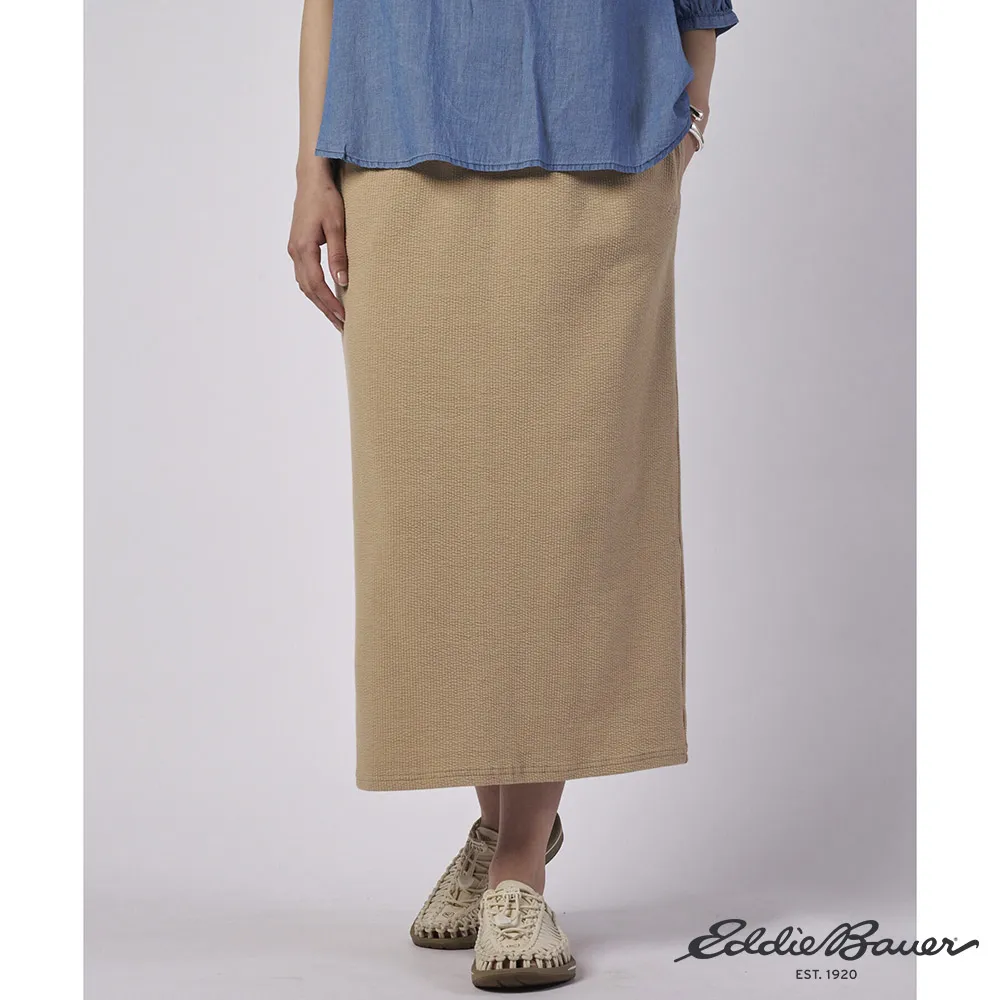 【Eddie Bauer】JAPAN EDITION 女性螺紋窄版長裙 米色 E-5SKA-1811