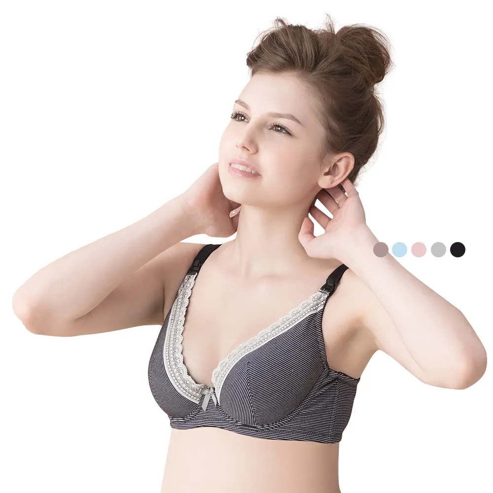 【Gennies 奇妮】3件組*哺乳內衣 咖啡紗軟鋼圈內衣 深V(共5色)