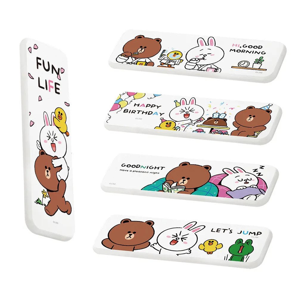 【SONA森那家居】LINE Friends - 硬式珪藻土洗漱墊 台灣製造 吸水 珪藻土 洗漱墊 防潮 杯墊(24x8x0.9 cm)