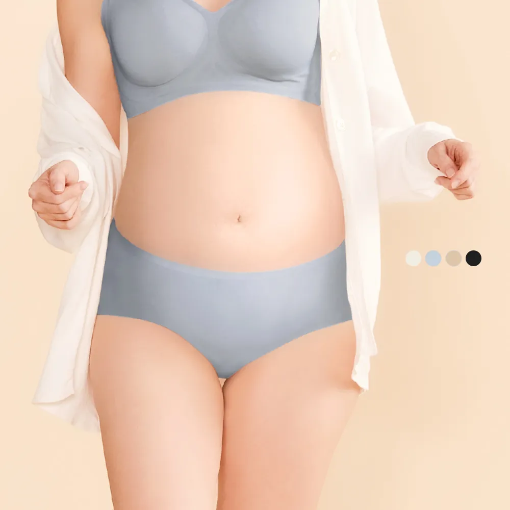 【Gennies 奇妮】孕婦內褲 冰絲涼感無痕中腰內褲 低腰內褲(共4色)
