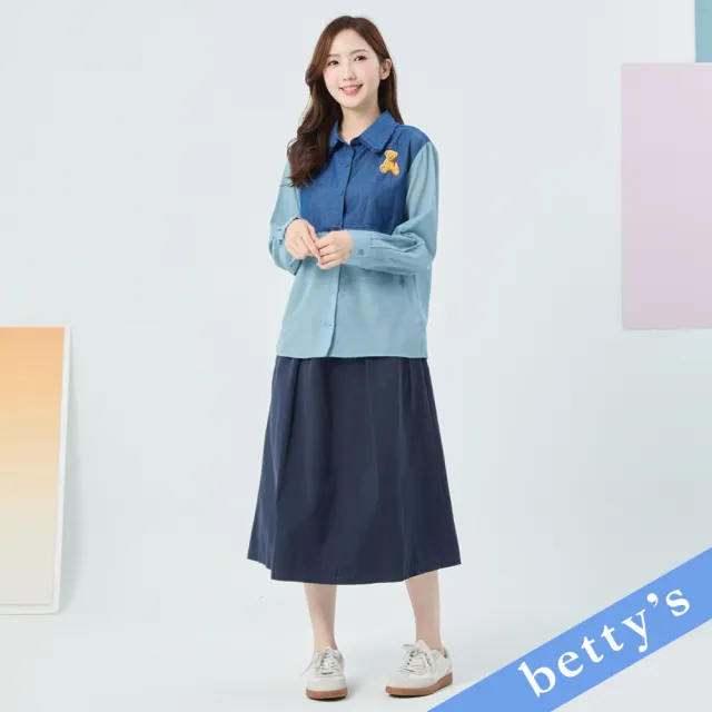 【betty’s 貝蒂思】鬆緊腰鈕扣造型裙(共二色)
