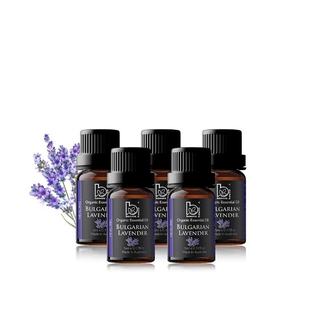 【Bonnie House 植享家】修護專家超值組-雙有機保加利亞薰衣草精油5ml(五入組)