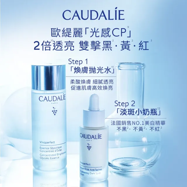 【CAUDALIE 歐緹麗】葡萄蔓極緻亮白精華液 30ml(小奶瓶/亮白淡斑/7日有感)