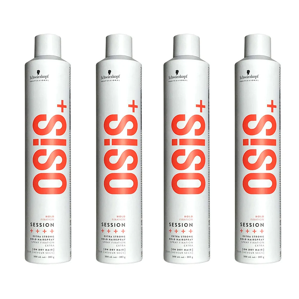 【Schwarzkopf 施華蔻】4入-OSIS+黑炫風/黑旋風3號定型霧500ml(航空版)