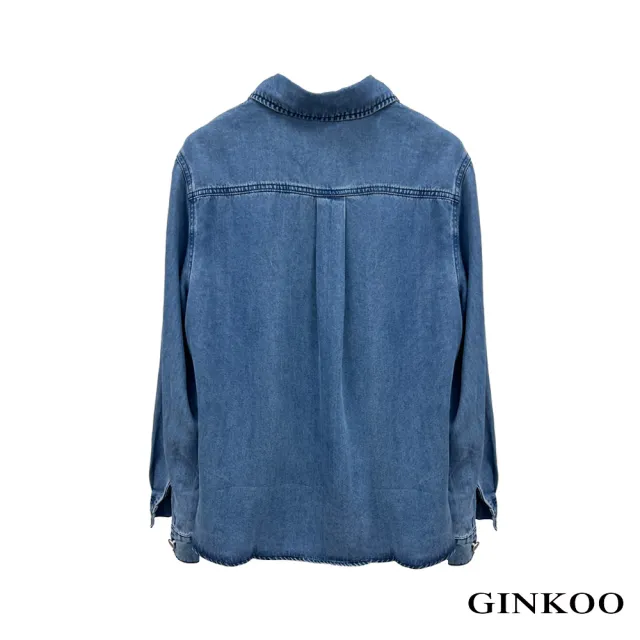 【GINKOO 俊克】天絲棉牛仔襯衫