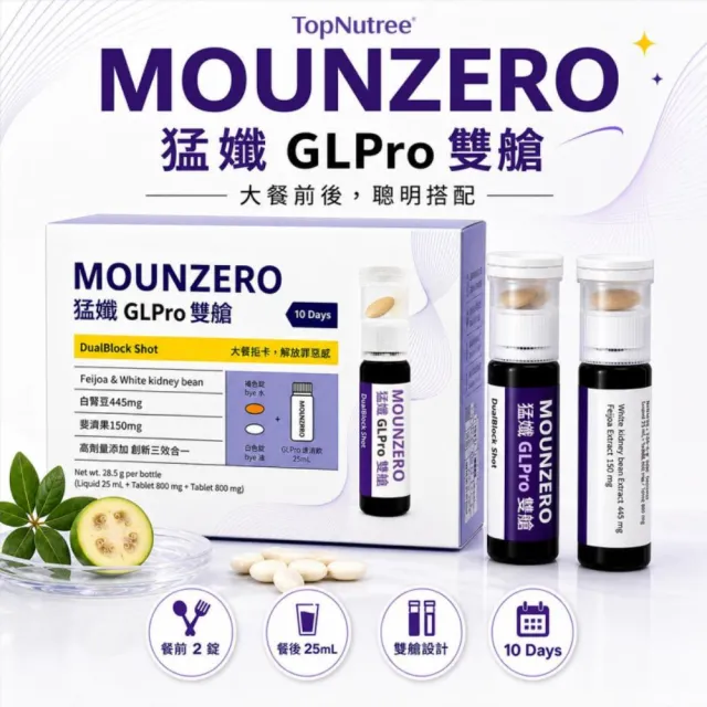 Topnutree 新悠雀 MOUNZERO 猛孅GLPro雙艙 2盒組 10瓶/盒