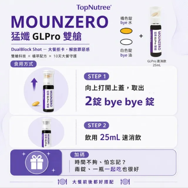 Topnutree 新悠雀 MOUNZERO 猛孅GLPro雙艙 2盒組 10瓶/盒