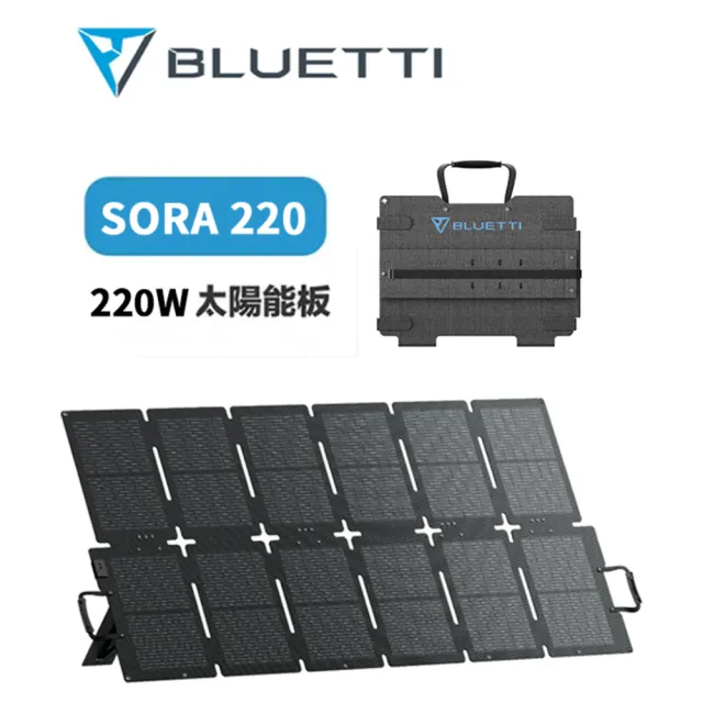 【BLUETTI】AC70P 1000W 戶外移動電源+220W太陽能板套組(移動電源 戶外電池 露營 車宿 行動電源 UPS)