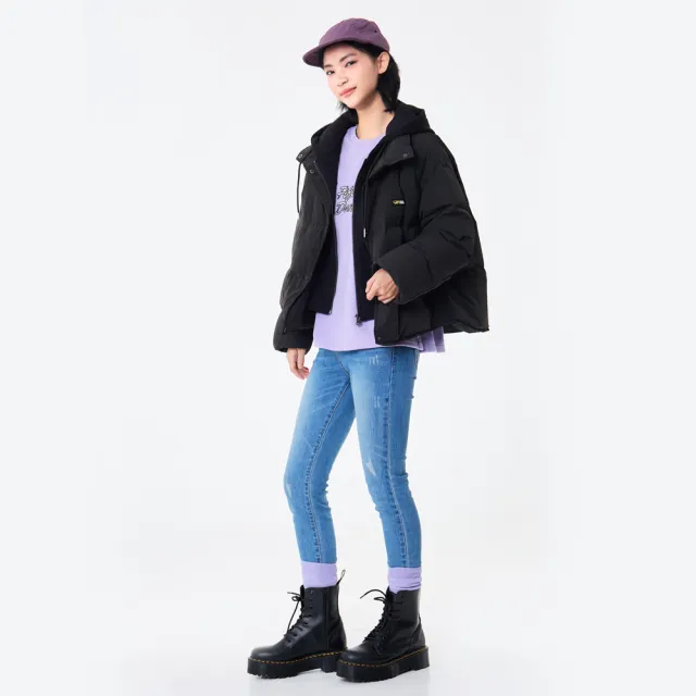 【5th STREET】女裝 羽絨外套 連帽外套 黑色(510633)