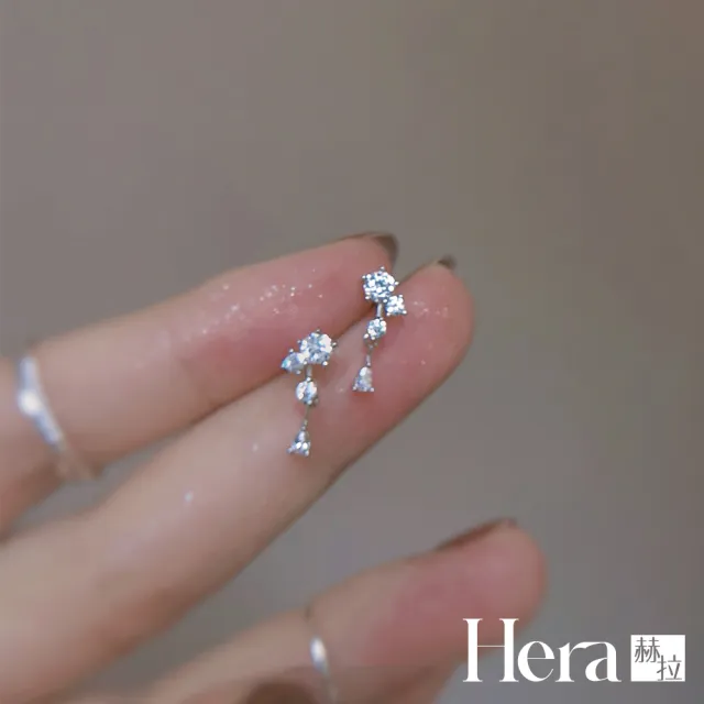 【HERA 赫拉】S925鍍14K金鑲鋯石迷你耳針耳環 H115081802(S925鍍 14K金 鑲鋯石 迷你 耳針耳環)