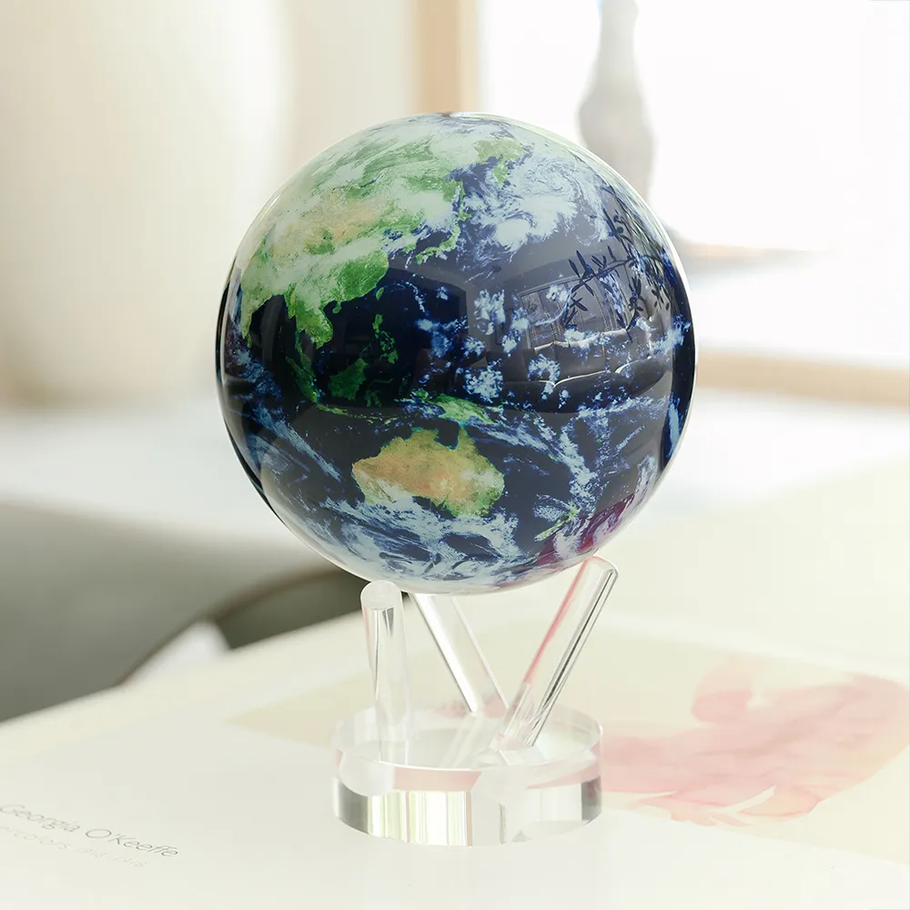【MOVA】光能地球儀 - 雲端衛星視圖Earth with Clouds 經典款 4.5吋(居家擺設 精緻送禮 轉運 紀念日 生日)