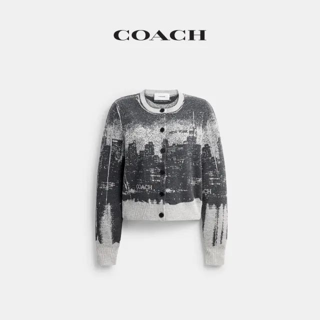 【COACH】蔻馳官方直營 POSTCARD圖案外套-混合黑色(CDI59)