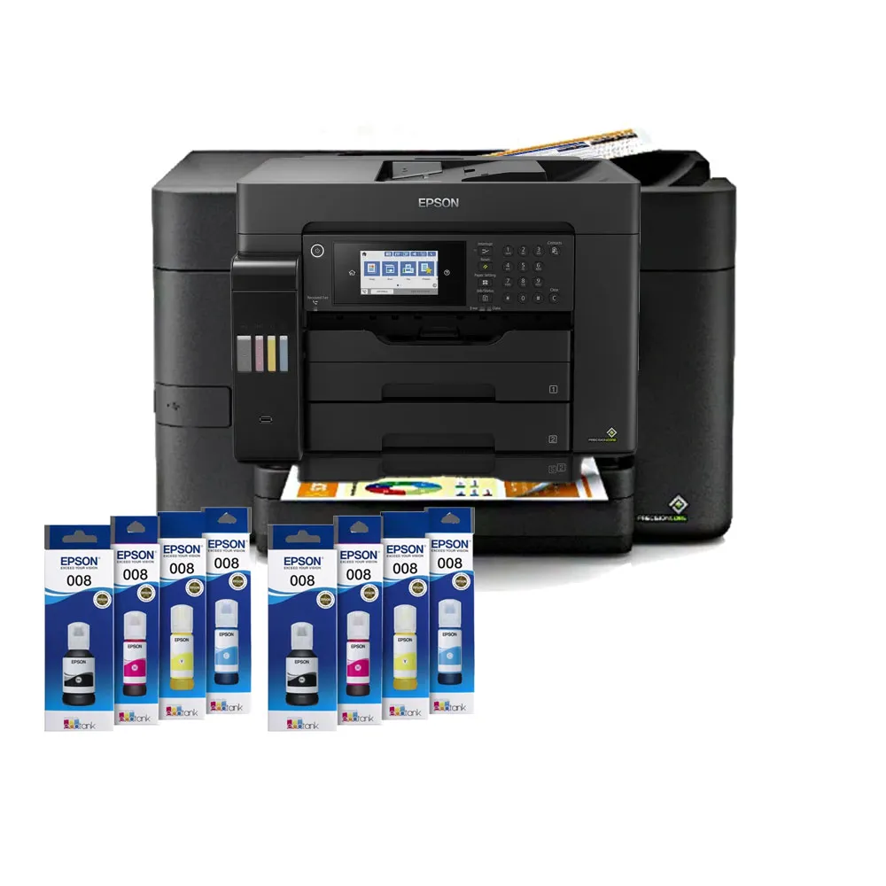 【EPSON】官方直營 搭2組T06G原廠1黑3彩墨水★L15160 四色防水高速A3+WIFI連供影印機