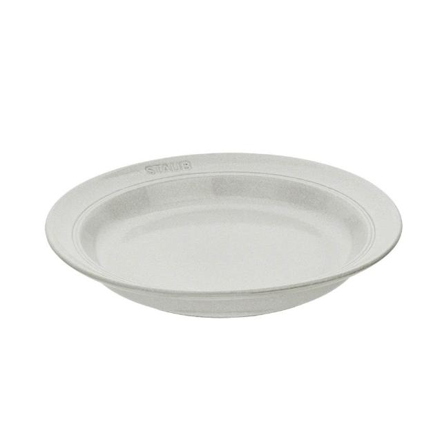 【STAUB】圓形陶瓷盤餐盤湯盤24cm-松露白(德國雙人牌集團官方直營)