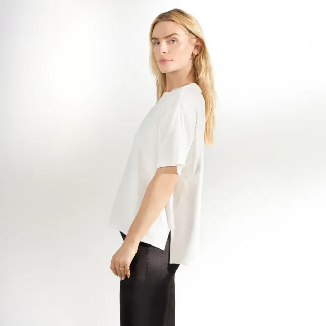 【Bread & Boxers】T shirt Soft Fiber 女用垂墜感柔棉T恤 - 象牙白