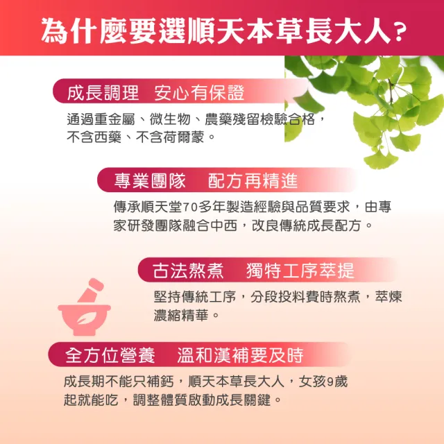 【順天本草】長大人成長膠囊 活力加分組-女方(成長膠囊60顆/盒x2-青木瓜、成長關鍵、順天堂集團、調整體質)