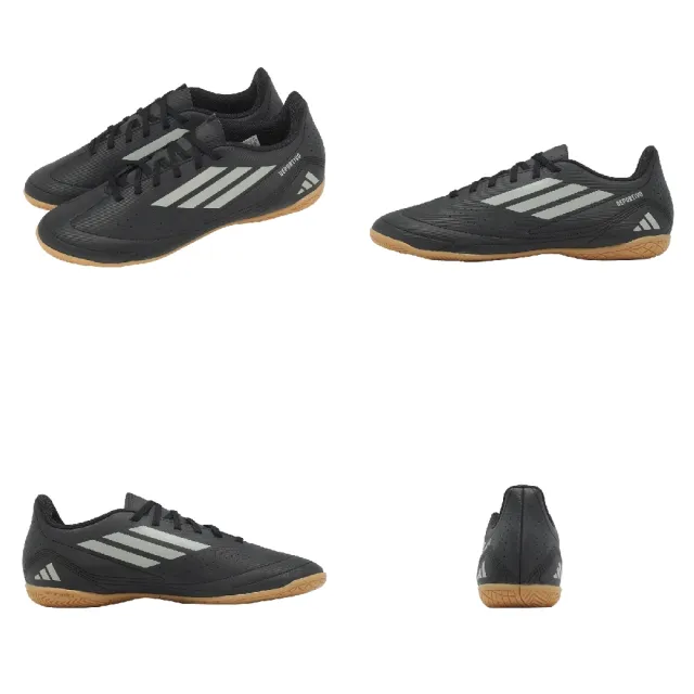 【adidas 愛迪達】足球鞋 Deportivo III IN 男鞋 黑 皮革 膠底 室內運動 IF1405