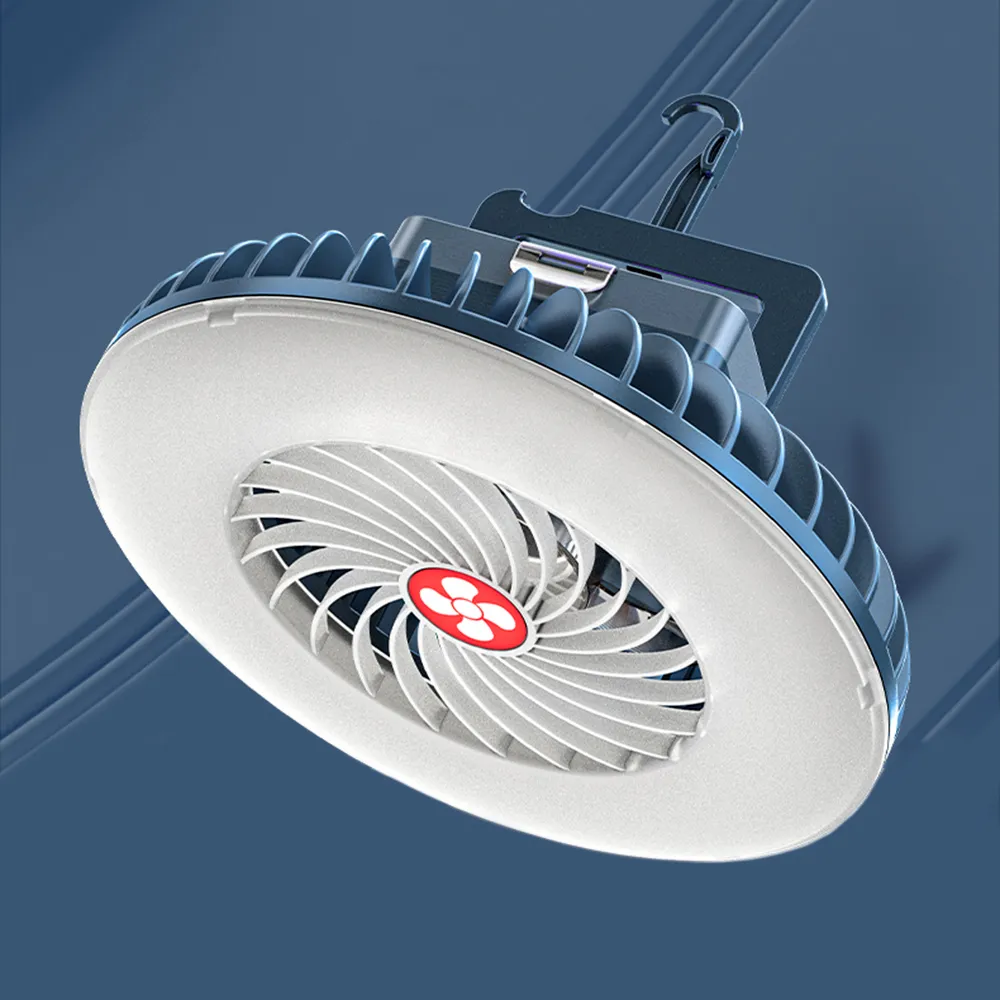 露營燈 照明燈 吊掛磁吸兩用式USB充電風扇燈 54顆LED強光版(GoTrip 微旅行)
