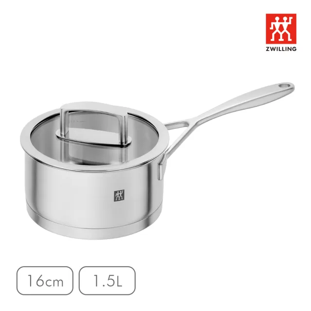 【ZWILLING 德國雙人】VITALITY不鏽鋼單柄鍋湯鍋16cm/含蓋/1.5L(德國雙人牌集團官方直營)