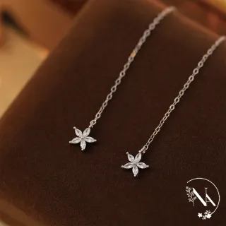 【NANA】娜娜 S925鍍14K金浪漫花朵線條耳針耳環 N115081804(S925 鍍14K金 花朵 線條 耳針耳環)