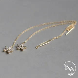 【NANA】娜娜 S925鍍14K金浪漫花朵線條耳針耳環 N115081804(S925 鍍14K金 花朵 線條 耳針耳環)