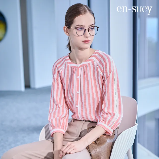 【en-suey 銀穗】EU拉克蘭連袖開襟上衣-女