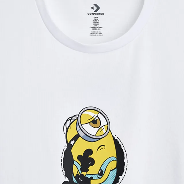 【CONVERSE】Minions Tee 女款 白色 小小兵 聯名 印花 T恤 短袖 CVM6T226-WHT