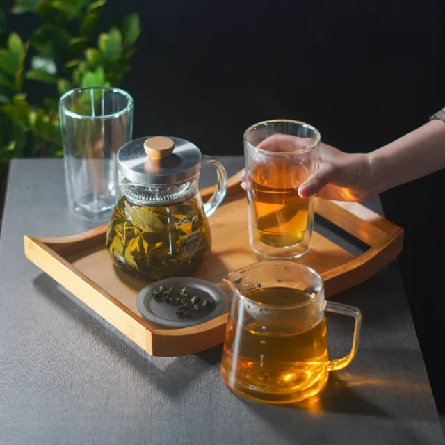 【Driver】圓滿福氣兩用泡茶壺組(泡茶壺 茶具 茶器 茶杯 玻璃壺 雙層玻璃杯 茶壺茶杯組 送禮推薦)