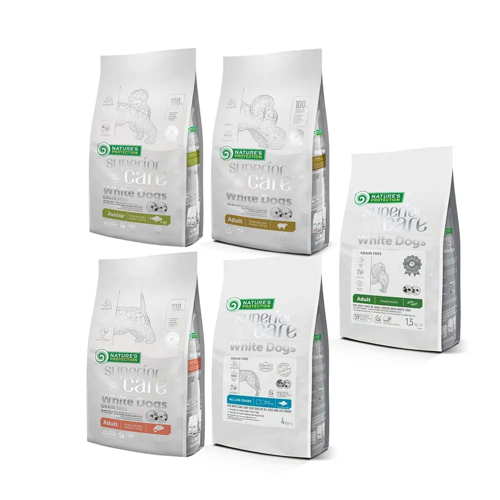 【Nature’s Protection 自然本色】亮白系列-獨家專利配方1.5kg(狗飼料/一歲以上全靈犬適用、迷你顆粒)
