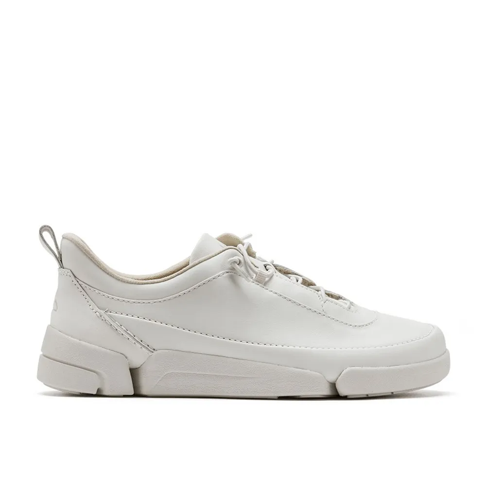 【Clarks】女鞋 三瓣鞋2.0 PLUS-Trigenic2 Easy.真皮輕盈鬆緊鞋帶休閒鞋 運動鞋 健走鞋(白色)(CLF87360C)