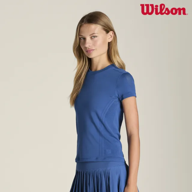 【WILSON】Pro Seamless Tee Blue Quartz 女款 服飾 短袖T恤 藍色 WW00593U043001