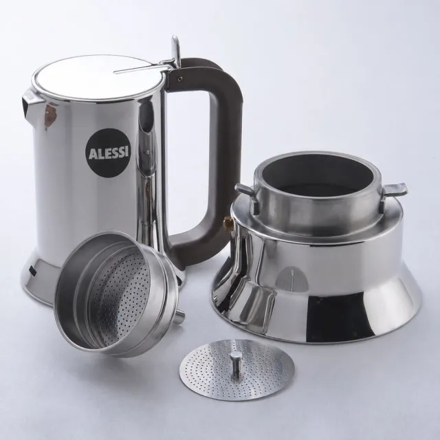 【ALESSI】9090 新版 不鏽鋼摩卡壺 咖啡壺 3人份 義大利製(平輸品)