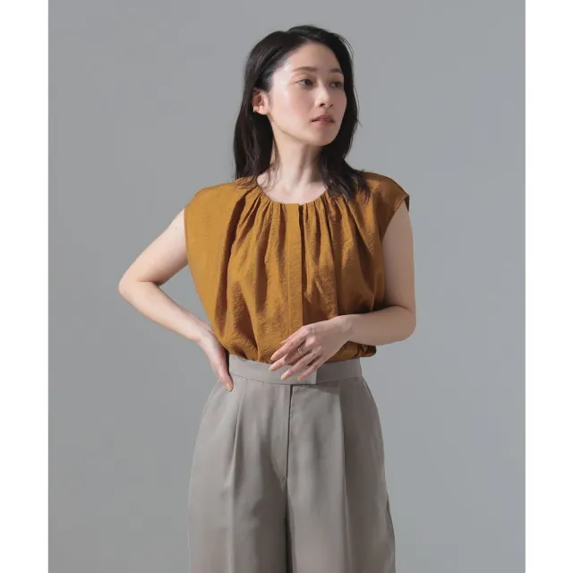【BEAMS】官方旗艦館 Demi-Luxe BEAMS / 女裝 縲縈 亞麻 抓皺 上衣