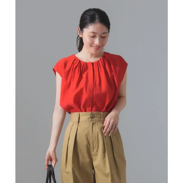 【BEAMS】官方旗艦館 Demi-Luxe BEAMS / 女裝 縲縈 亞麻 抓皺 上衣