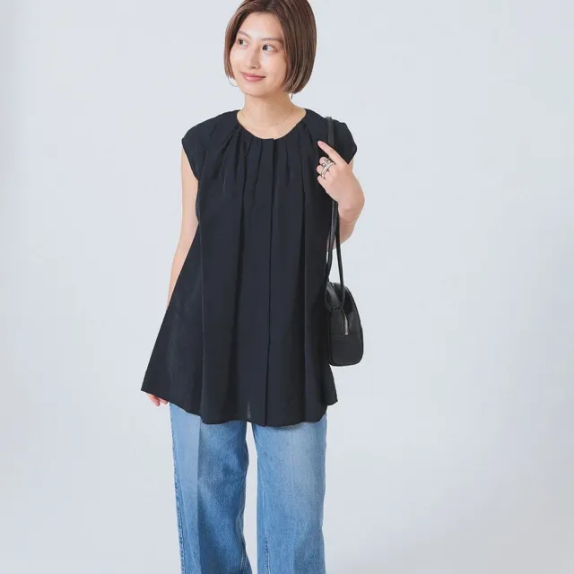 【BEAMS】官方旗艦館 Demi-Luxe BEAMS / 女裝 縲縈 亞麻 抓皺 上衣