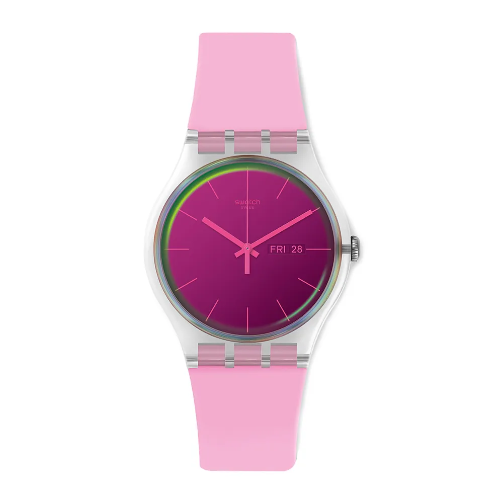 【SWATCH】POLAROSE 經典手錶/太陽光譜折射錶盤/男錶/女錶/瑞士製造 SUOK710(41mm)