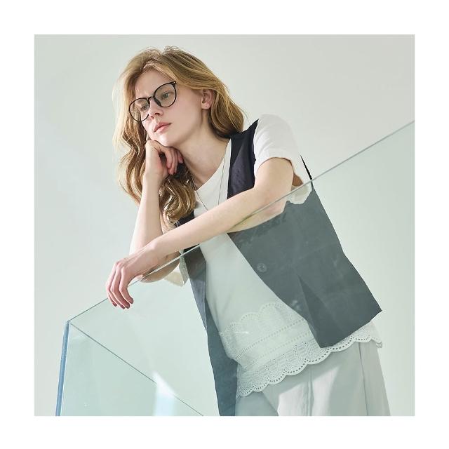 【en-suey 銀穗】EU棉蕾絲袖反褶T恤上衣-女