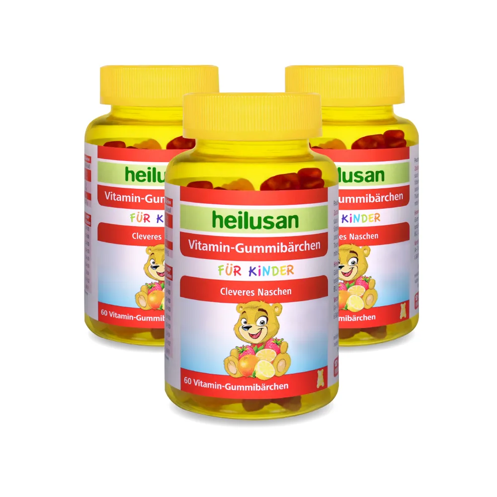 【Heilusan 好立善】維他命小熊軟糖60顆3入組(綜合維他命C+E+生物素B群 9種營養素 水果濃縮汁 QQ口感)