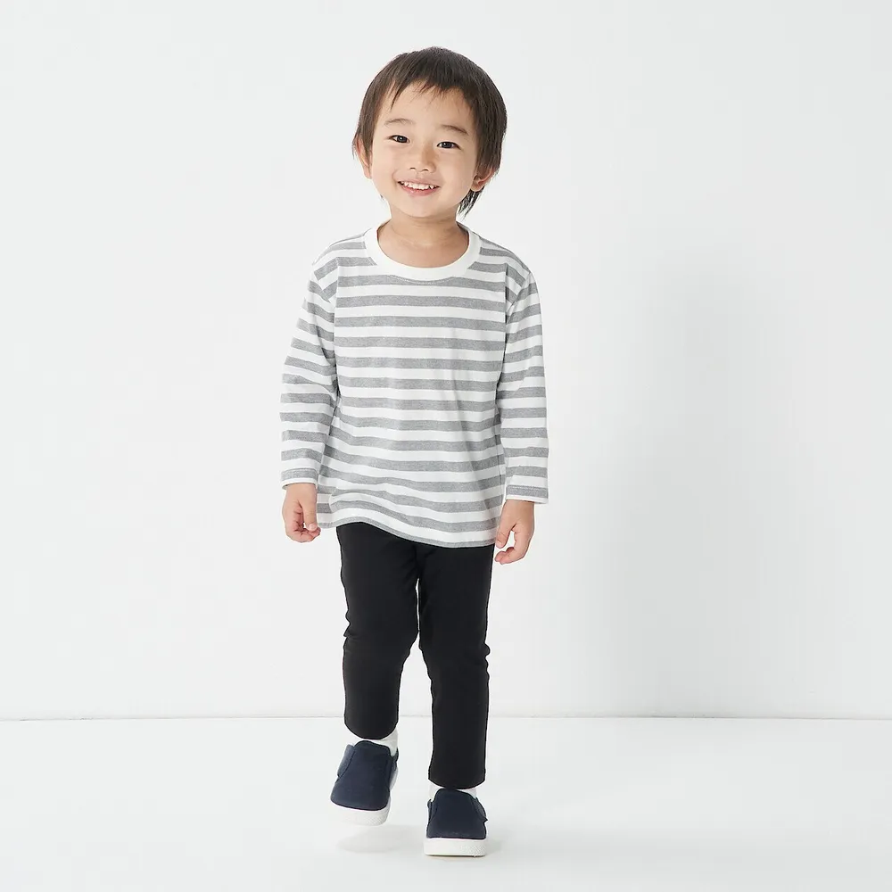 【MUJI 無印良品】幼兒棉混聚酯纖維圓領長袖T恤(共6色)
