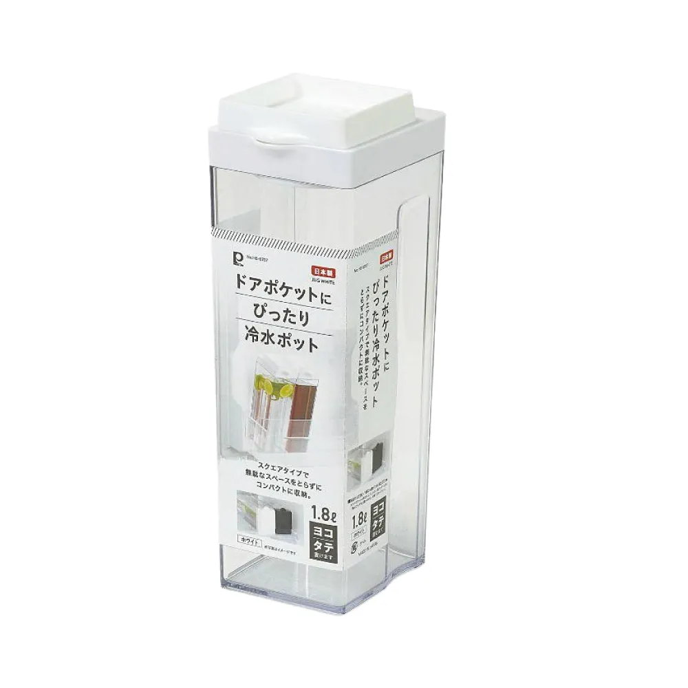 【Pearl Life 珍珠金屬】日本製可橫放大容量冷水壺 1.8L-白色(冷泡茶壺 水壺)