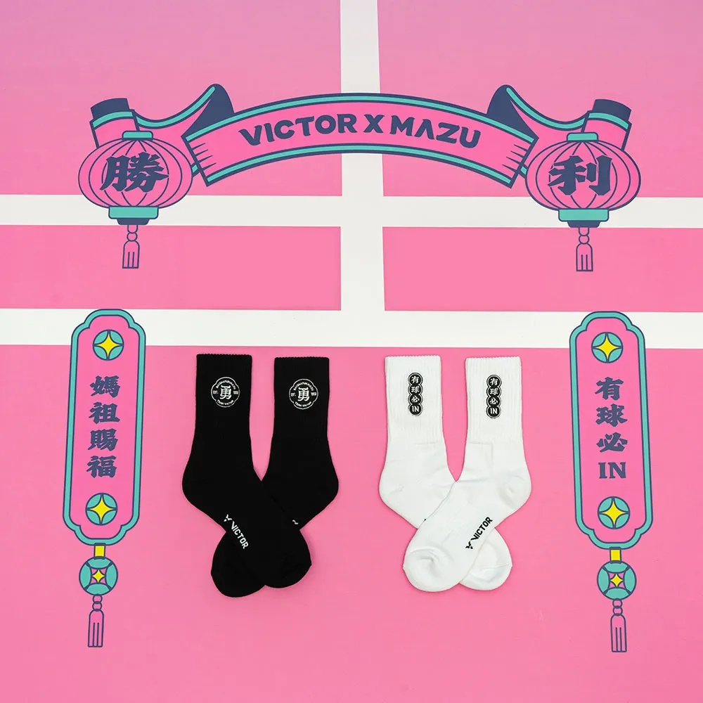 【VICTOR 勝利體育】VICTOR 白沙屯媽祖聯名系列 高筒運動襪 (C-5162BMZ/C-5163BMZ)