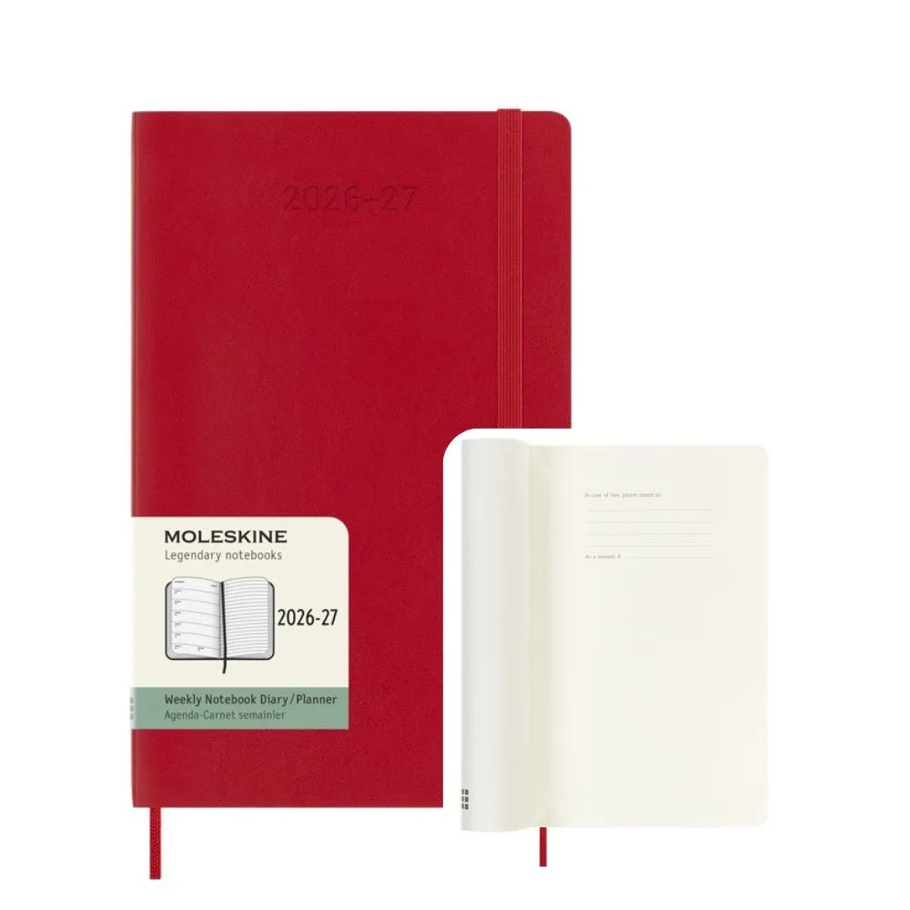 【MOLESKINE】2026-27 18個月週記軟皮手帳 - L型/紅